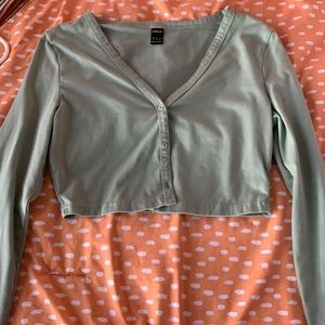 Green cropped sweater